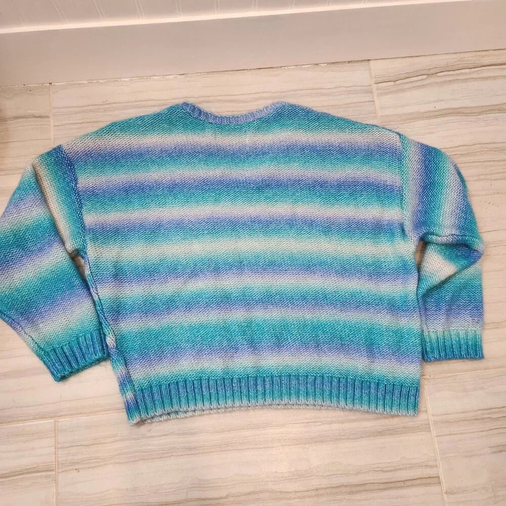 Justice Girls Blue Striped Sweater Size 20/22P